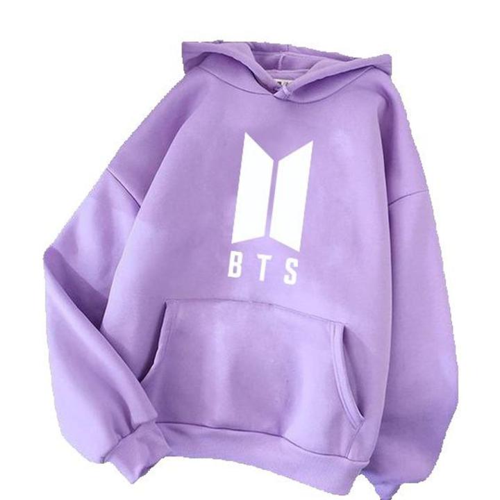 Bts Purple Fleece Pull Over Hoodie For Women Stay Cozy And Stylish Premium Quality Soft Fabric