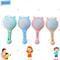 China 2 in 1 Massage Cat Paw Style Hairbrush  with Mirror on Backside  Cute Kitty Cat Shape Hair Brush for all Kids. 