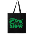 Vagile Grow with the Flow Slogan SUPER HEAVY WEIGHT SHOULDER TOTE SHOPPING CANVAS BAGS Gift Idea. 