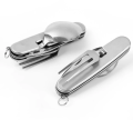 Stainless Steel Camping Folding Swiss Knife Outdoor Multitool Portable Pocket Fork Knife Spoon Box Cutter EDC Gadget Hand Tools. 