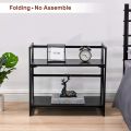 Coavas Folding Bookshelf Shoe Rack Storage Shelves 2 Tiers Stackable shelf Organizer. 