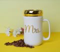 "Mr and Mrs Mugs: Couple Mugs with Mirror Lid - Perfect Couples Gifts for Wedding Anniversary, Engagement, Christmas, and Valentines Day. Ideal for Husband and Wife, Him/Her, His Hers - Unique Newlywed Gift". 
