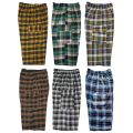 (Pack of 3) Men's Cotton Three Quarter Shorts with Pockets - Checkered Summer long Shorts for Men and Boys. 