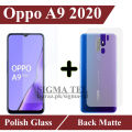 Oppo A9 2020 Tempered Glass Premium Quality Screen Protector + Back Matte Protector Soft Skin Sheet For A9. 