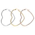 30mm-60mm Heart Earrings For Women Stainless Steel Exaggerate Big Hoop Earring Gold Color Hip Hop Rock Korea Fashion Jewelry. 
