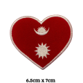 Nepal Heart Flag Embroidered Iron On Patch Sew On Badge Bags Caps Jeans and Jackets. 