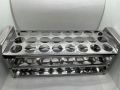 Stainless Steel Test tube stand for 10ml tubes. 