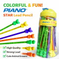 Pack of 48 - Piano Lead Pencil Star with Fancy Eraser. 