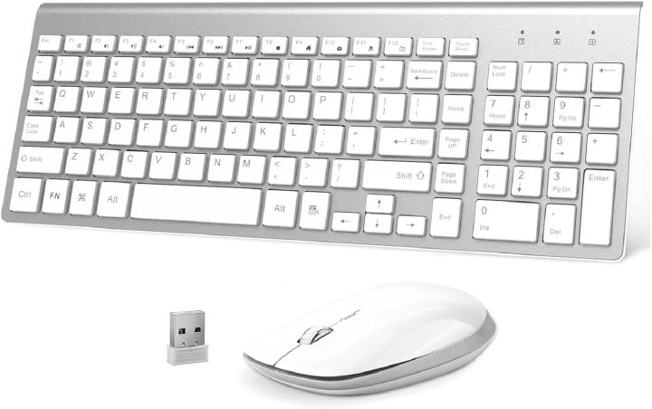 Wireless Keyboard and Mouse - FENIFOX USB Slim 2.4G Wireless Keyboard Mouse Combo