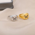 Fashion Personality Stainless Steel Butterfly Bee Ring Men and Women Cosmic Ring. 