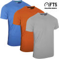 Mens Round Neck Half Sleeve T-Shirts Pack of 3, Comfortable Short Sleeve Crew Neck T-Shirts for Gym, Running, Workout & Casual Wear by FULL TIME SPORTS. 