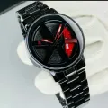 “WHEEL WATCH Premium  Men’s Wristwatch – Rotating Rim Dial, Multi-Function Modern Design, Waterproof Metal Strap”Look Like Smart Watch. 