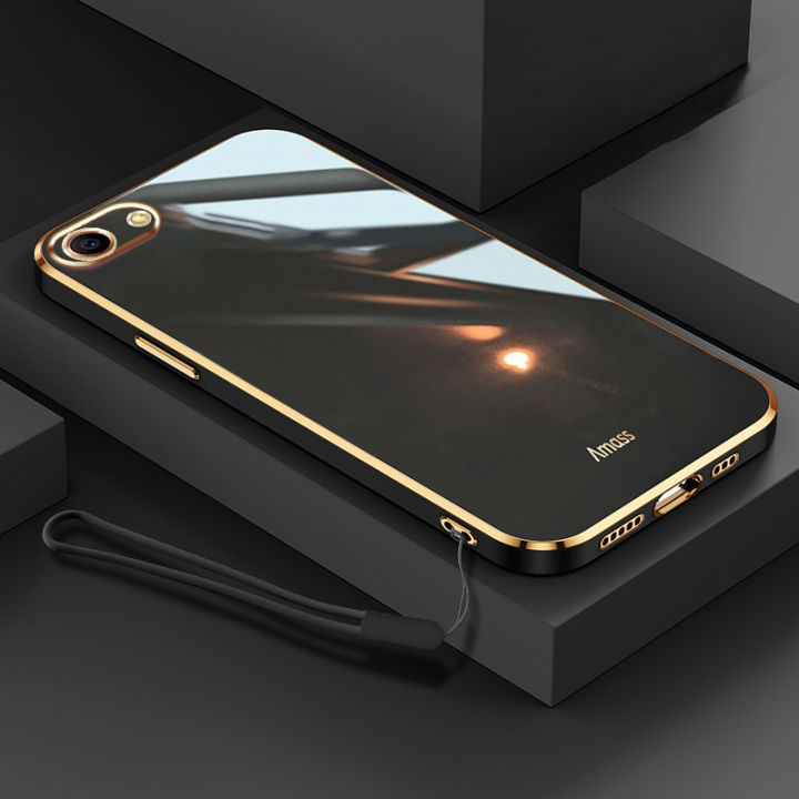 Maitus for Vivo Y66 Back Cover with Hand Strap Luxury 6D Gold