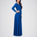 Women's Designer Round Neck Long Sleeve Maxi Dress DRS-K134R. 