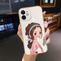 chenyyka For vivo Y20i Case Thin Side Edge Square New Design Phone Cases Cartoon Cute Girl Plating Pattern Silicone Casing Full Back Cover Camera Protection Shockproof Softcase. 