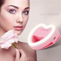 Selfie Ring Light, Heart Shaped Ring Camera Light with Makeup Mirror and Phone Stand Compatible iPhone Samsung MacBook Smart Phones Tablets. 