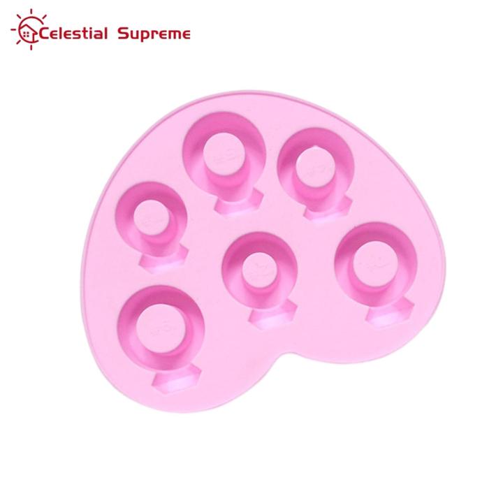 Ice Cube Tray Non-stick 6 Grids Whisky Fast Cooling Ring-shaped Ice Mold