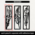 Wooden Wall Decorative 3 panels , home decor item modern leaf polygon style design wall art 14 by 4 inches each panel. 
