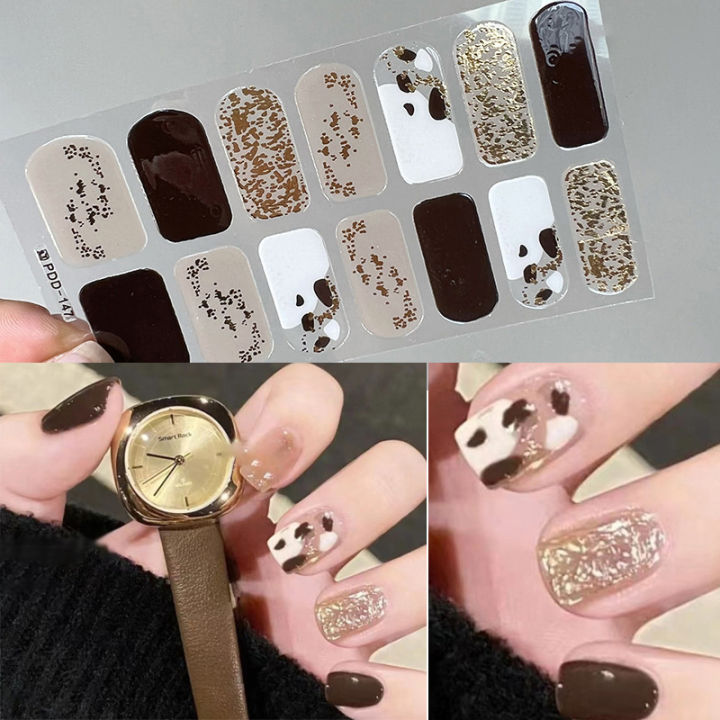 Waterproof And Long-Lasting No-Bake Nail Stickers Nail Polish Film Nail Stickers Full Color Nail Art Stickers Moyao