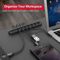Ugreen Cable Organizer Silicone USB Cable Winder Flexible Cable Management Clips For Mouse Headphone Earphone Cable Holder. 