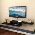 Wall Mounted Media Console | 2 Tier Modern Tv Console | Floating Tv Shelf | AS WOOD LCD Rack 34″ LED TV | Wood Media Shelf. 
