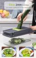 1pc/5pcs/14pcs  Multifunctional Vegetable Cutter & Chopper – Manual Slicer with Blades, Peeler & Container. 