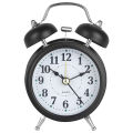 3 inch Twin Bell Alarm Clock Metal Frame 3D Dial with Backlight Night Light Desk Table Clock for Home Office. 
