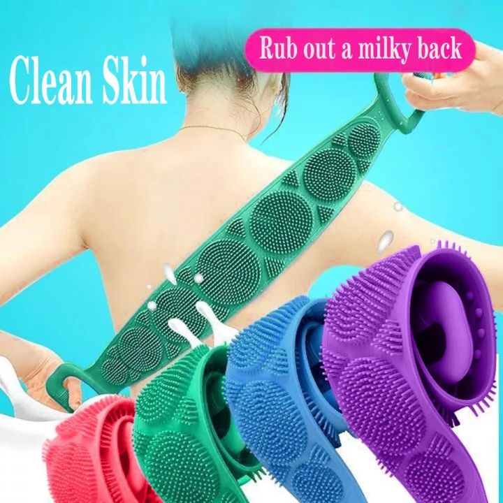 Silicone%20Bath%20Body%20Brush%20Soft%20Rubbing%20Exfoliating%20Massage%20For%20Shower%20Cleaning%20Bathroom%20Strap%20Belt%20Back%20Wash%20Clean%20Scrub%20Magic%20Skin%20Scrubber%20Brush%20Home%20Remove%20Stains%20Tool%20Medical%2070cm%20Flexible%20Loofah%20Friction%20Comfort%20Double%20Sided%20Dual%20Side%20-%20Image%205