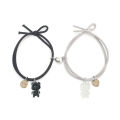 Hand Knitting Bear Pendant Hearts Magnetic Couple Bracelet Charm Women Men Valentine's Day Gifts BT262. 