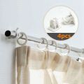 HYQZLTCA 8Pcs Self-Adhesive Hooks Wall Mounted Curtain Rod Bracket Shower Curtain Rod Fixed Clip Hang Rack. 