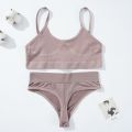 【HOT】 Seamless Tanks Tops Panties Set Female Underwear Wireless Bra Crop Top Women High-Rise Soft Bralette Lingerie Set. 