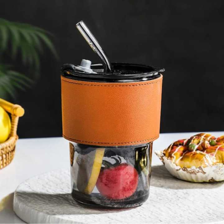 Glass%20Tumbler%20with%20Straw,%20Lid%20&%20Leather%20Sleeve,%20Masson%20Jars%20Slub%20Glass%20Reusable%20Eco%20Friendly%20Glass%20Coffee%20Mug%20Tea%20Mug%20Tumbler%20-%20Image%205