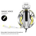 EKSA E800 7.1 Surround Gaming Headset Metal Frame Soft Protein Memory Foam 3D Bass Wired Headphones with Noise Canceling Mic,  Aluminum Frame Rubberized Cable Compatible with PS4, PS5 Controller, Xbox One, PC, Computer. 