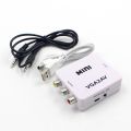 VGA to AV Mini Converter Scaler Adapter Support 1080P VGA2AV Converter PC to TV HD Computer to TV -white. 