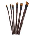 BWS YINGHUA Art Artist Supplies 6 Brown Nylon Paint Brushes LW !. 