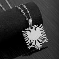 Fashion Albania Eagle Pendant Necklace for Women Men Gold/Sier Color Party Engagement Annivers Stainless Steel Jewelry Gifts. 