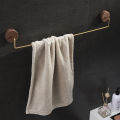 Nordic Wooden Brass Towel Rack Black Walnut Wall-mounted Storage Holder Bathroom Shelf Hooks Home Organizer Restaurant Decor. 