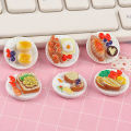 6pcs Mini Dim Sum Platter DIY Miniature Landscape Fairy Garden Decors Accessories Doll House Ornaments Cologo. 
