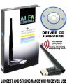 ALFA 150Mbps Wireless Network Card - USB WiFi Adapter - ALFA Antenna - WiFi Receiver - ALFA Dongle. 