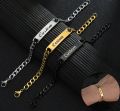 Engraved Name Bracelet Gift For Men-Women-Boys-Girls | Silver | Black | Gold. 