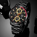 DEYROS trendy men's watch fashion stainless steel calendar watch student luminous hands quartz watch cross-border. 