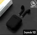 Inpods 12 Black Airpods  TWS (True Wireless Stereo) Bluetooth Earbuds With Touch Sensor Earphones Headset  With HiFi Sound (Connect With All Bluetooth Devices).. 