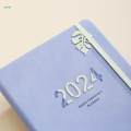 2024 Planner Personal Organizer PU Cover A5 Thick Paper Portable Monthly Planner for New Year Travel. 