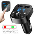 Kebidu Car Bluetooth 5.0 FM Modulator 3.1A Dual USB Car Charger Wireless MP3 Player Adapter Support U Disk TF Card Handsfree Car Kit. 