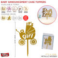 Baby Announcement Cake Topper Collection, Its a Boy OR Its a Girl Cup Cake Toppers, Gender Reveal Toppers, Decorating Supply, It's a Boy Party Supplies, Baby Shower Party Favours, It's a Girl Cake Topper, Cake Decoration Baby Boy or Baby Girl Celebration. 