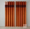 Laser Cut Velvet Curtains For Living Room and Bed Room Customize able Size Greek Top Border Velvet Curtains - INTERIORFITS. 