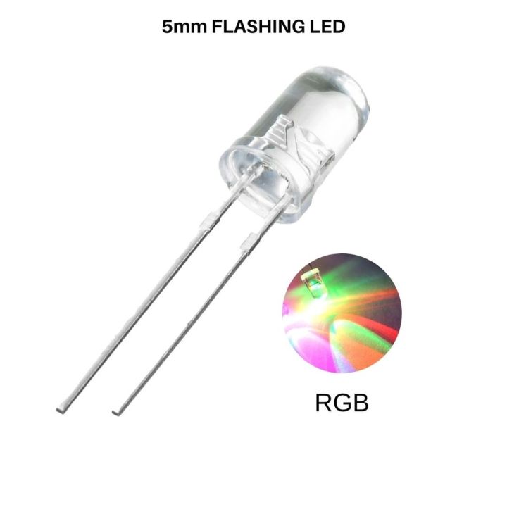 10/20 PC's 5mm RGB LED Diodes Slow Flash LED Diode Color (Red Green Blue) LED 5mm Light-Emitting-Diode RGB LED
