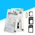 4 in 1 Noosy Nano Sim Card Adapter + Micro Sim Cards Adapter + Standard SIM Card Adapter for Android/IOS. 