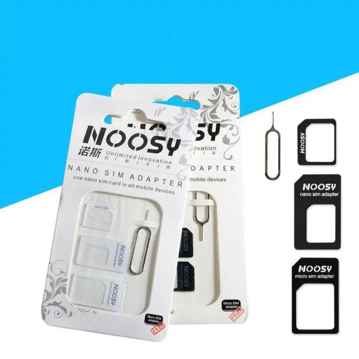 4 in 1 Noosy Nano Sim Card Adapter + Micro Sim Cards Adapter + Standard SIM Card Adapter for Android/IOS