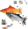 2 Pack Flopping Fish Cat Toy,Electric Moving Fish Toys for Indoor Cats,Realistic Plush Simulation Dancing Wagging Fish Cat Toy Catnip Kicker Bite Toys, Motion Kitten Toy, Interactive chew cat toys. 